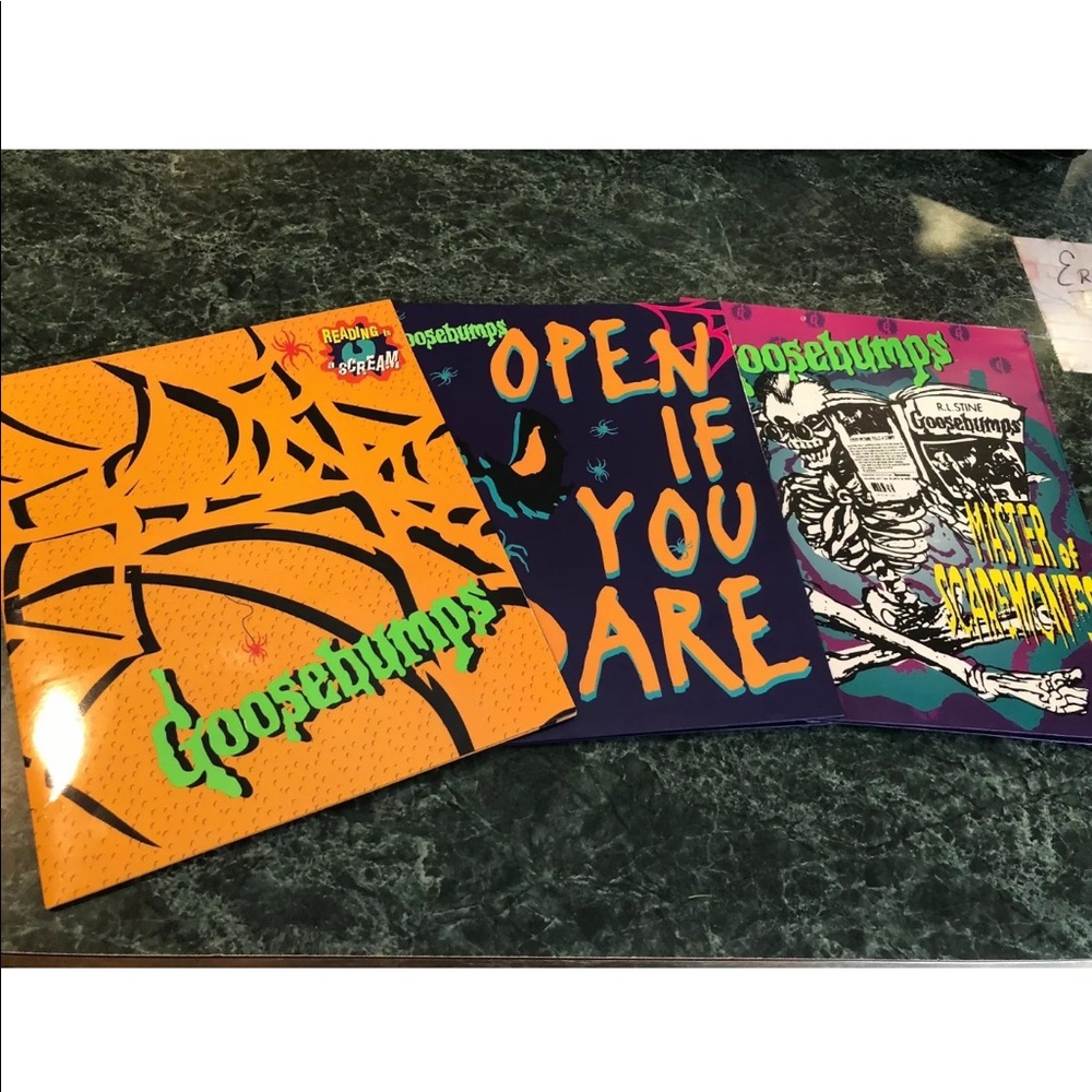 Vintage Lot Of (3) RL Stine GOOSEBUMPS Folders NEW